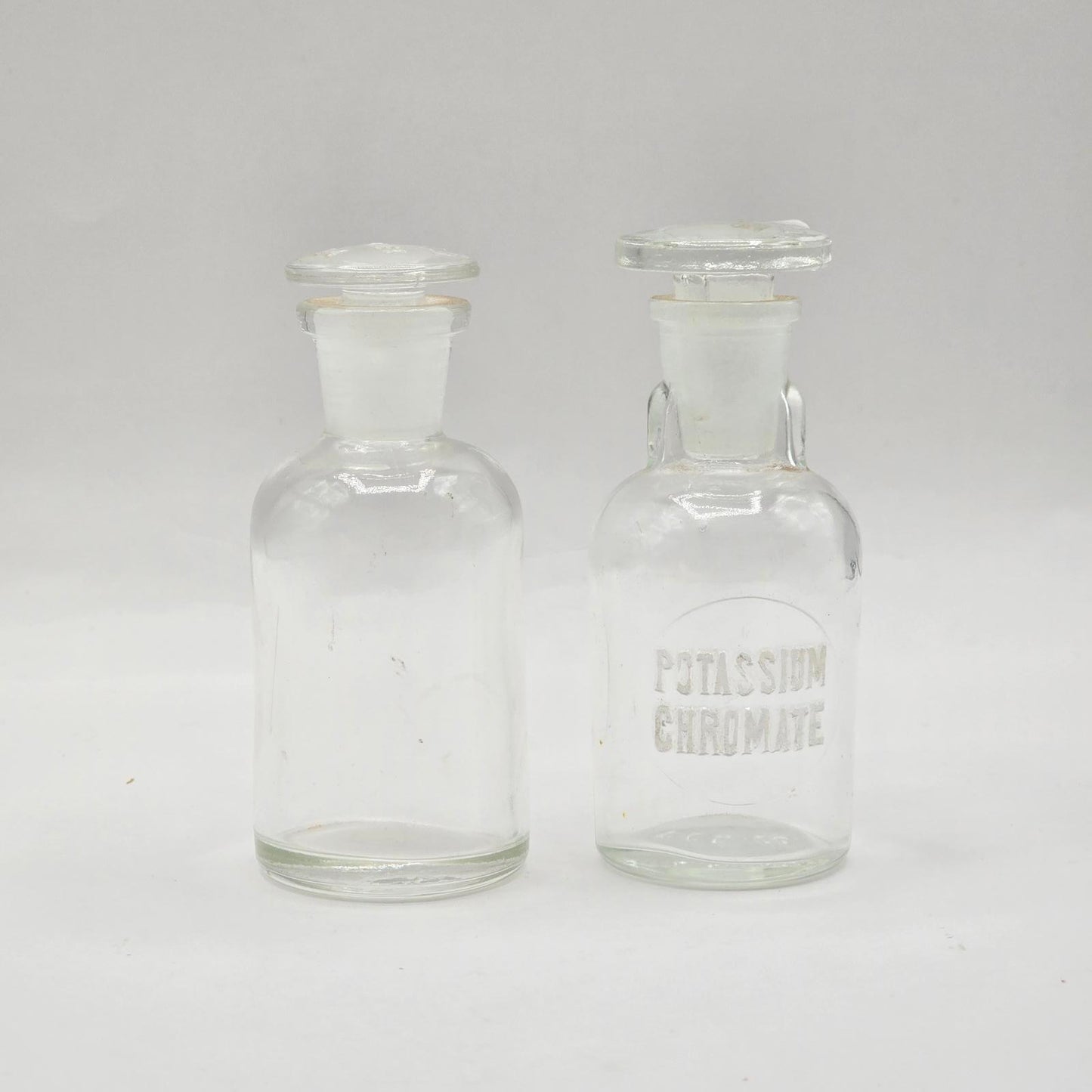 Vintage Glass Apothocary Drip Bottles with Stoppers