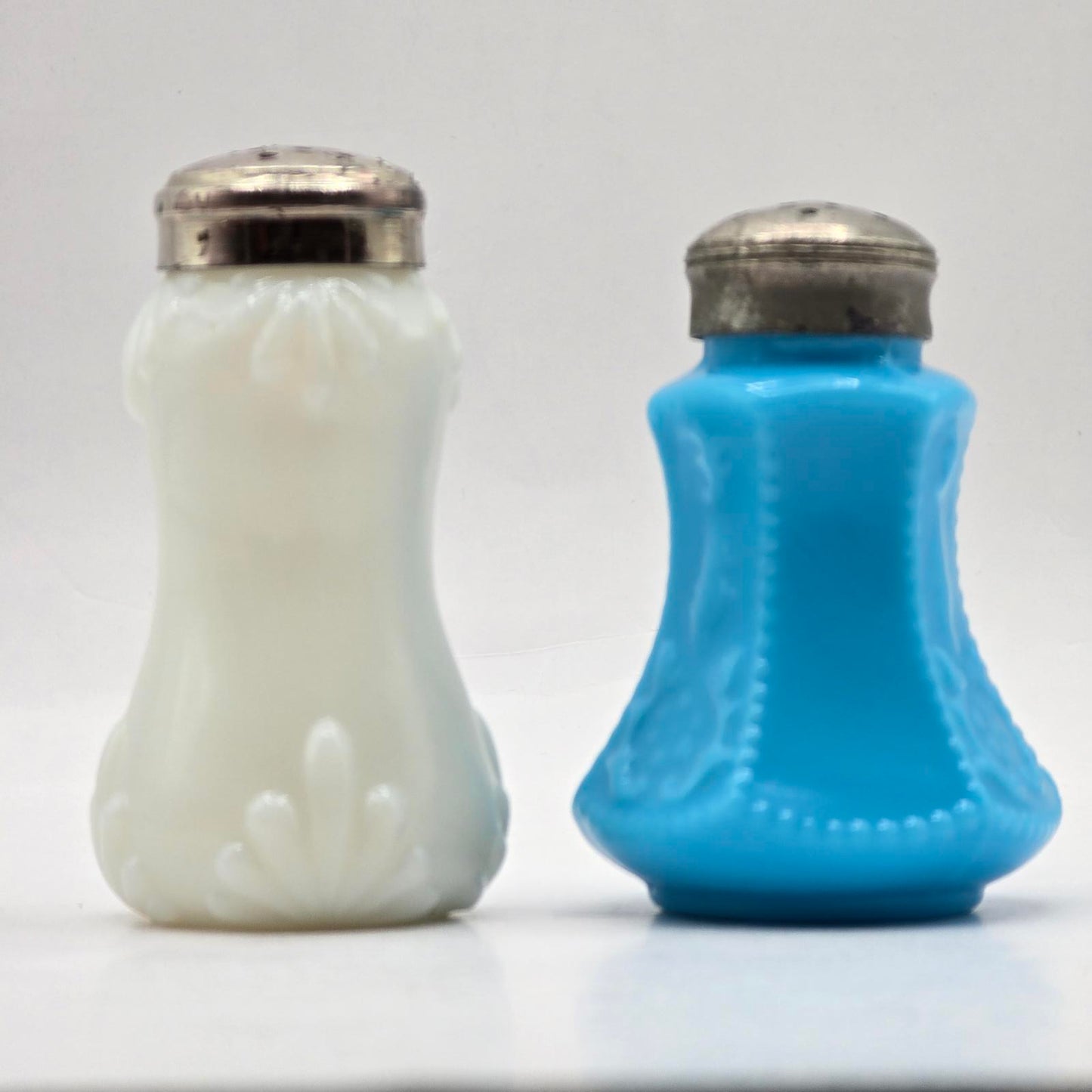 Antique EAPG Milk Glass Salt & Pepper Shakers