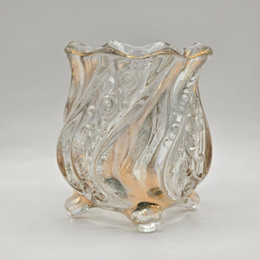 Vintage Fostoria "Wedding Bells"  Gold and Glass Spooner