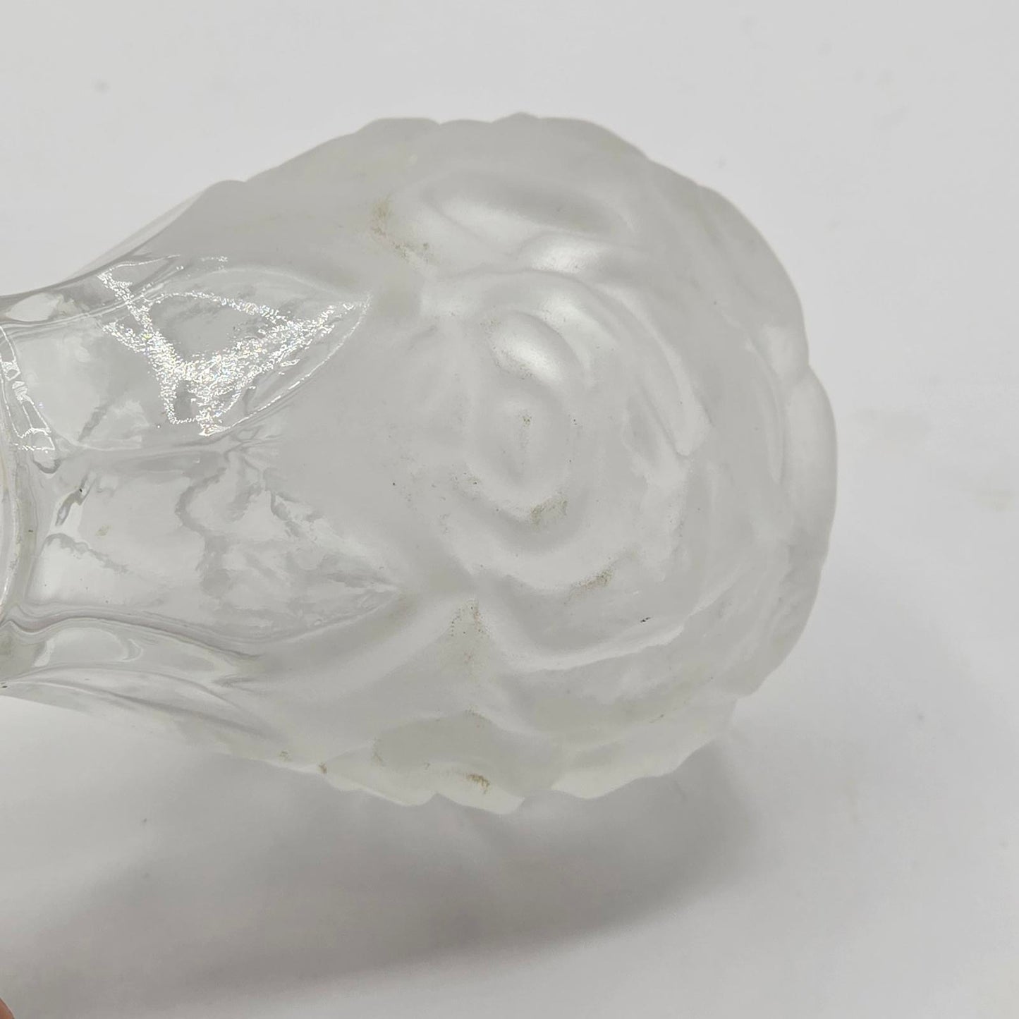 Vintage Frosted Rose Design Glass Salt & Pepper Shakers