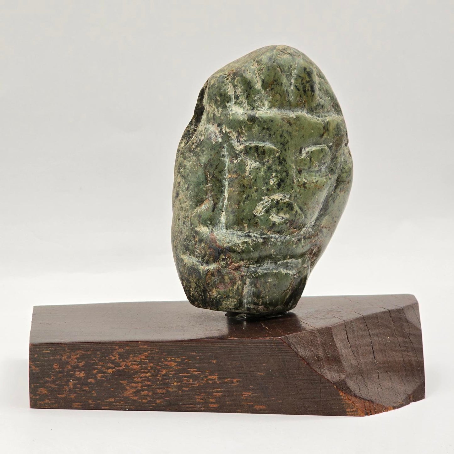 Vintage Pre-Columbian Reproduction Mask Sculpture on Plinth
