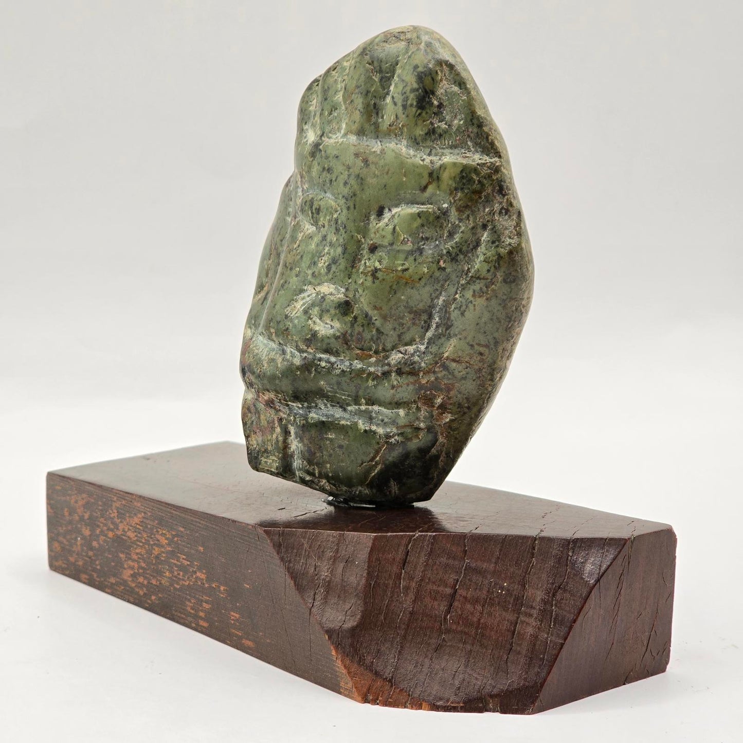 Vintage Pre-Columbian Reproduction Mask Sculpture on Plinth