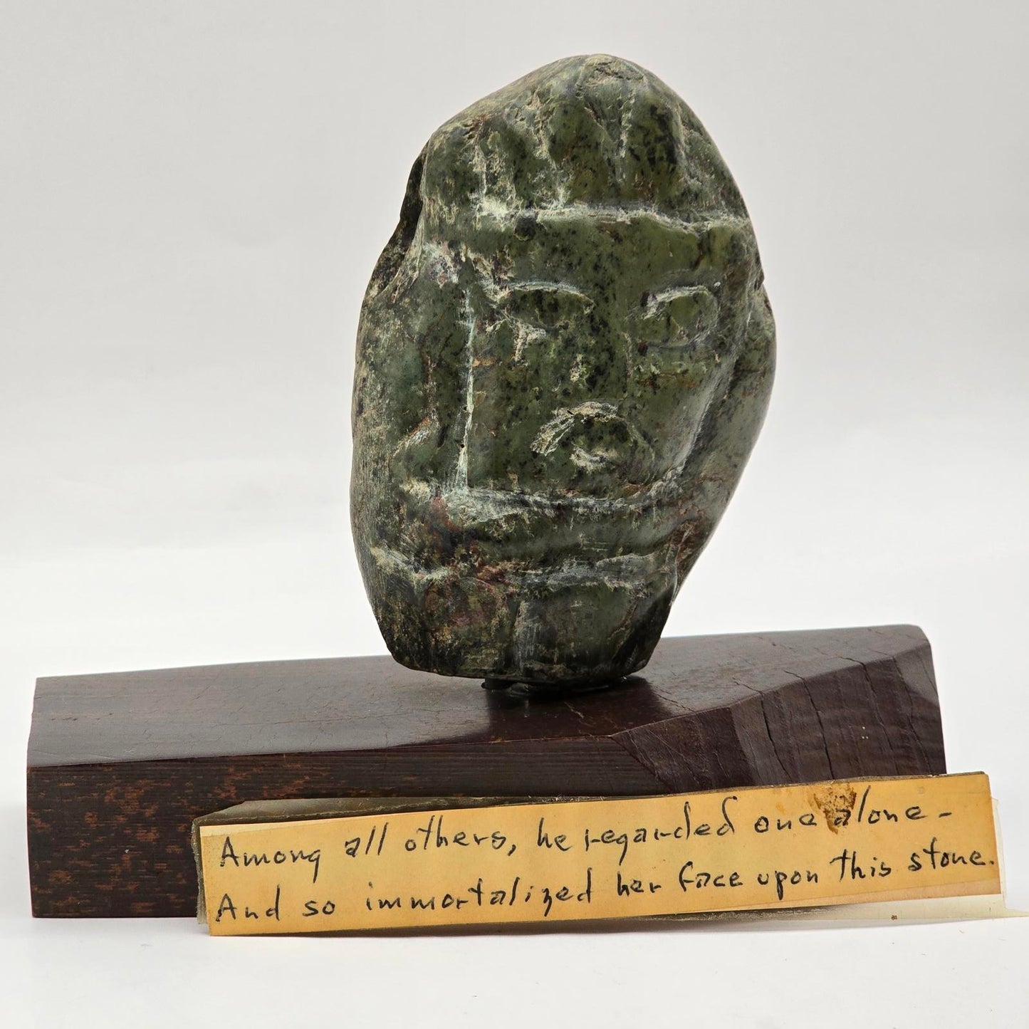 Vintage Pre-Columbian Reproduction Mask Sculpture on Plinth