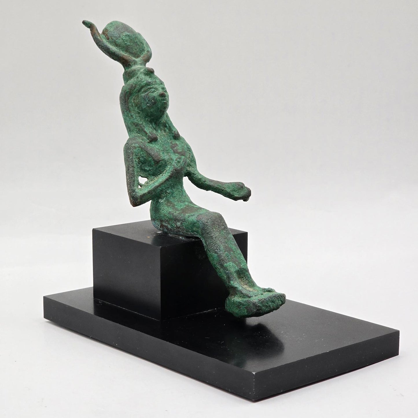 Vintage Egyptian Goddess Isis Sculpture on Plinth