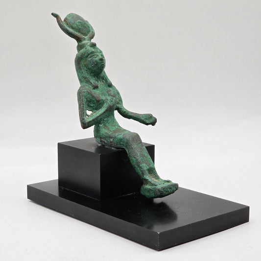 Vintage Egyptian Goddess Isis Sculpture on Plinth