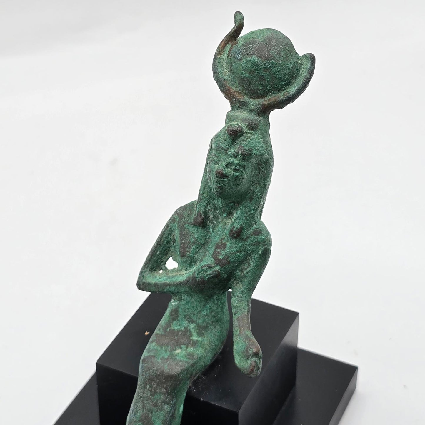 Vintage Egyptian Goddess Isis Sculpture on Plinth