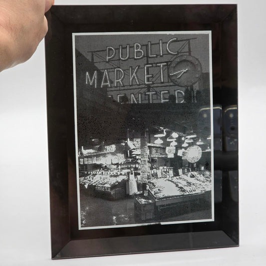 Pike Place Public Market B/W Photo on Mirror