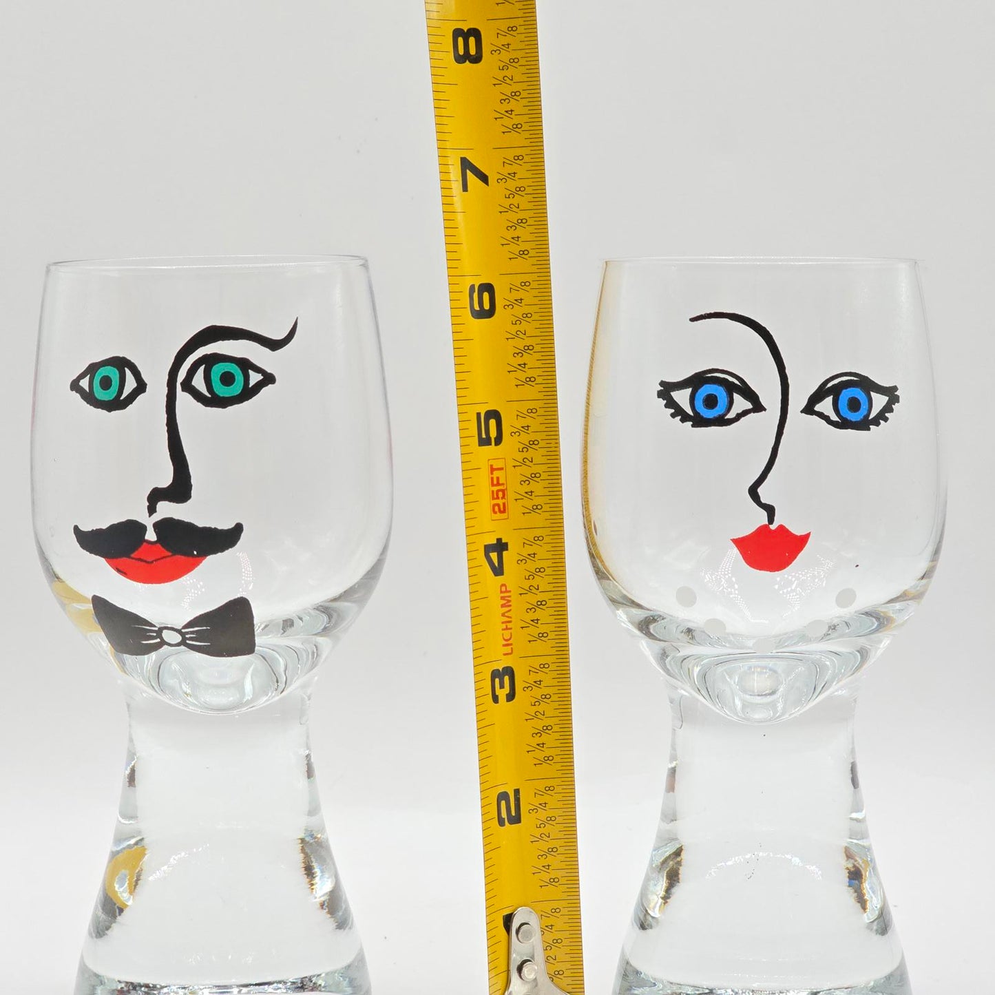 Vintage Beverage "Face" Glasses designed by Renate Stock for Sea Glasbruk