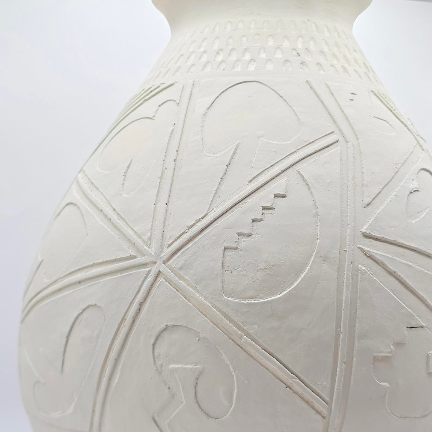 Contemporary Etched Clay Decorative Pot
