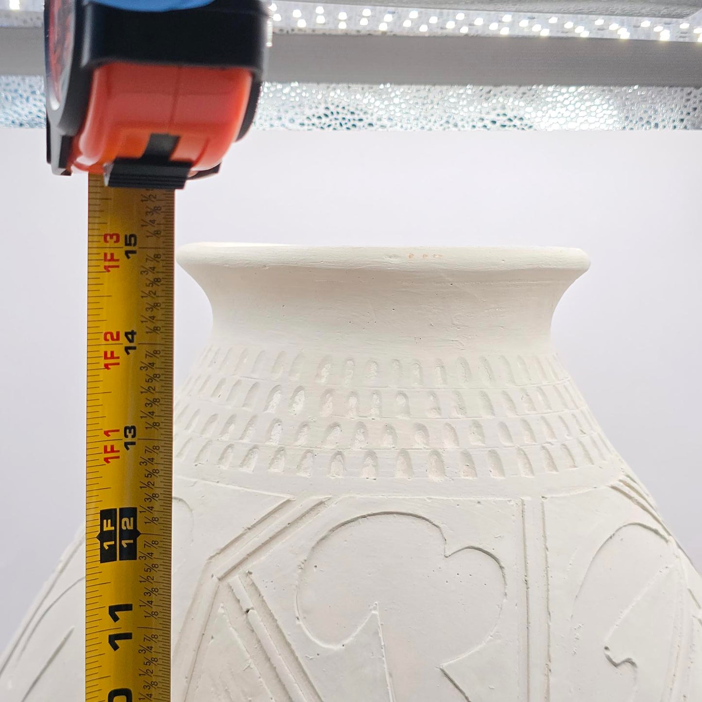Contemporary Etched Clay Decorative Pot