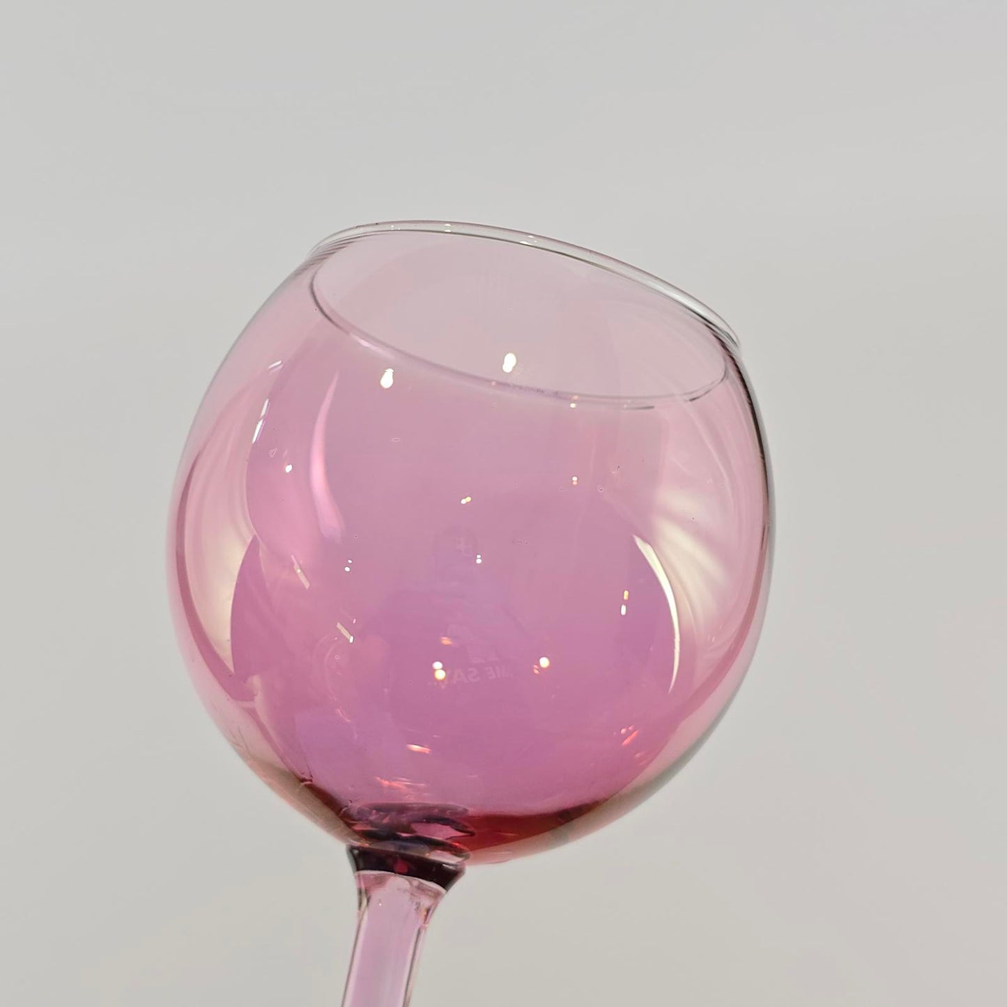 Iridescent Luster Cranberry Wine Goblets