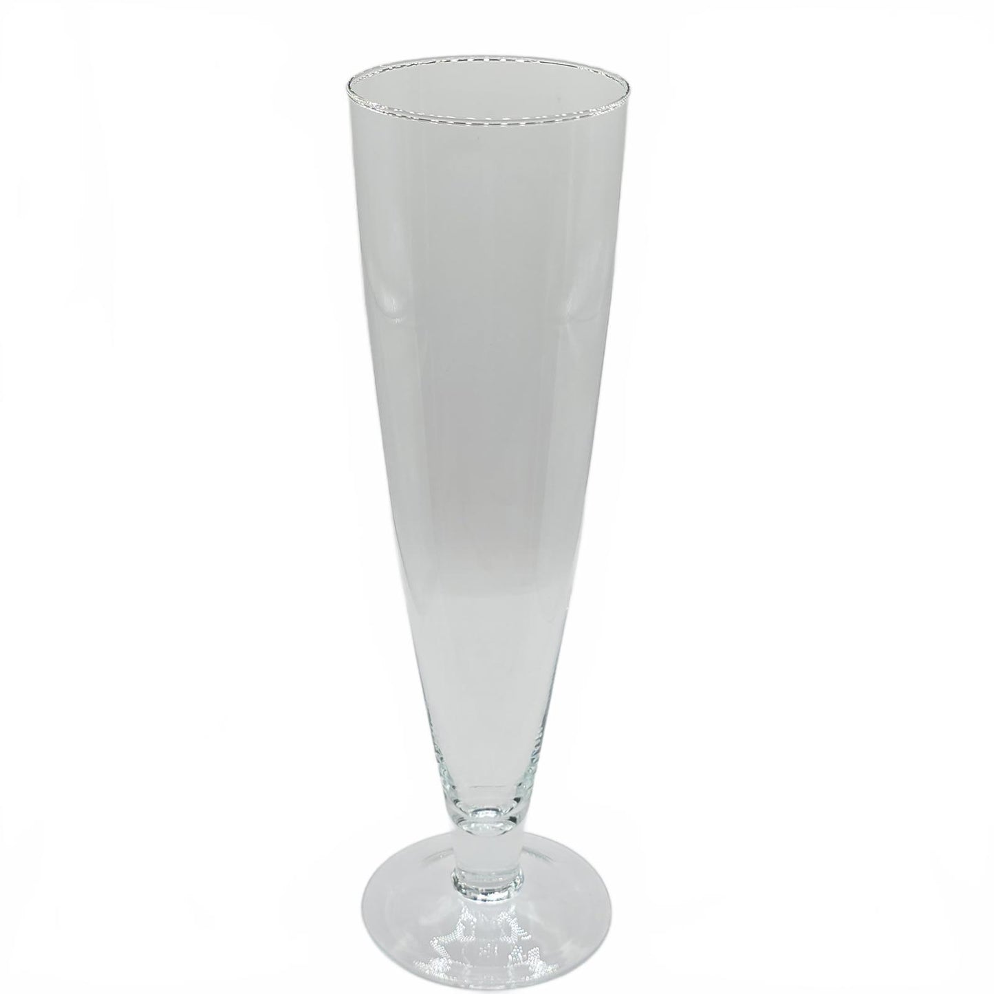 Large Crystal Glass Trumpet Vase