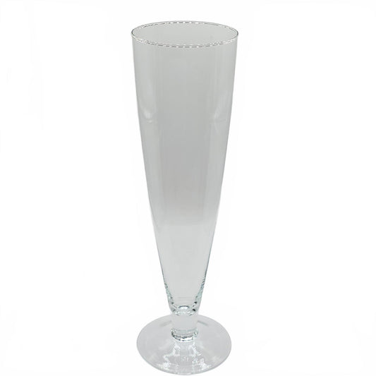 Large Crystal Glass Trumpet Vase