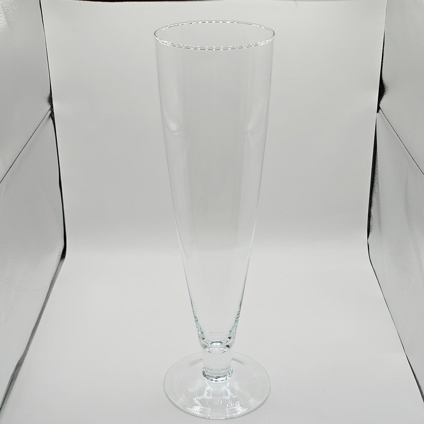 Large Crystal Glass Trumpet Vase