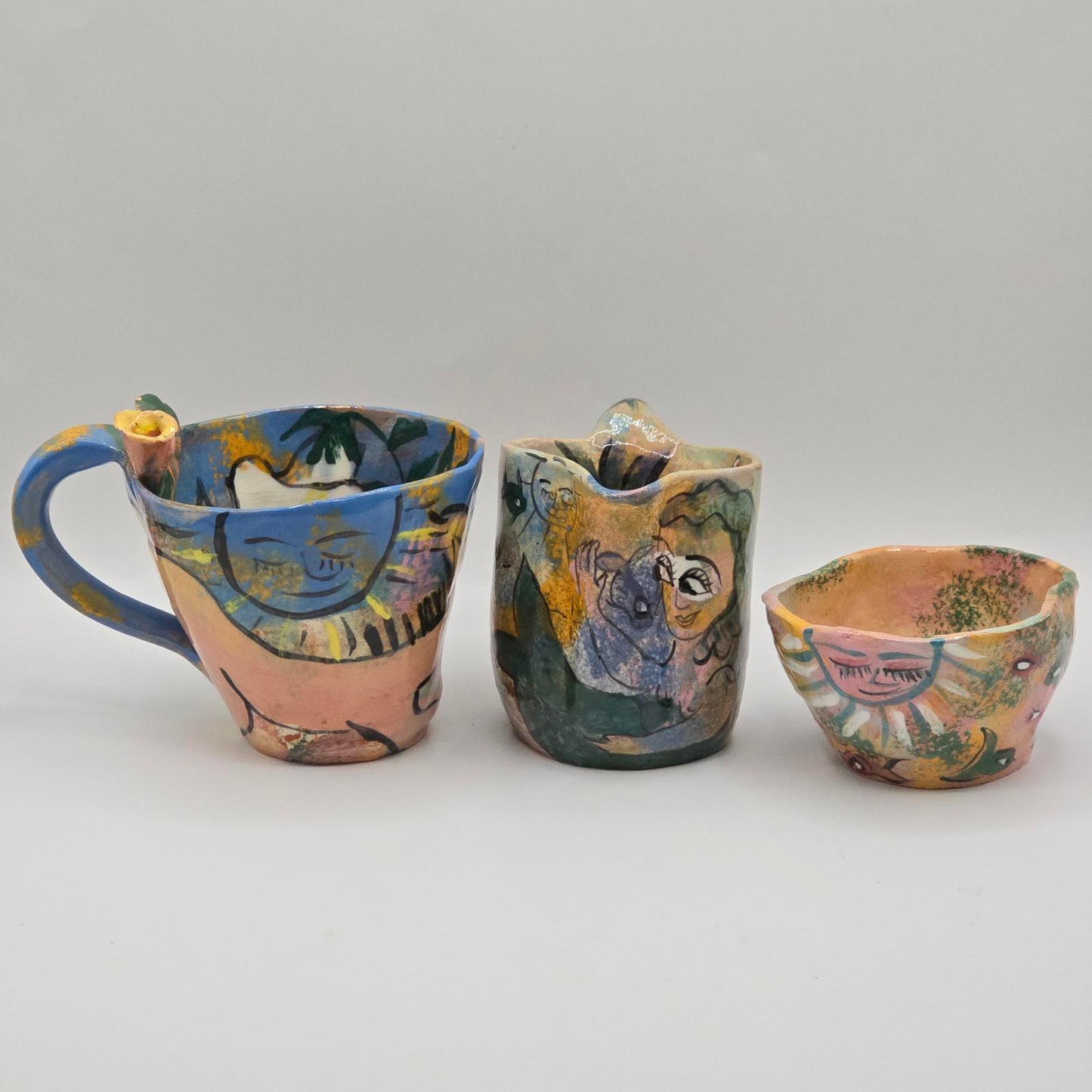 Vintage Toni Lawrence Mug, Cream and Sugar Set