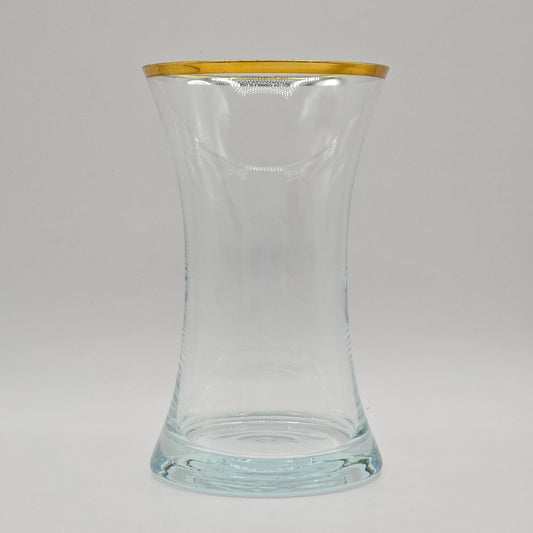 Glass Vase with Gold Banding
