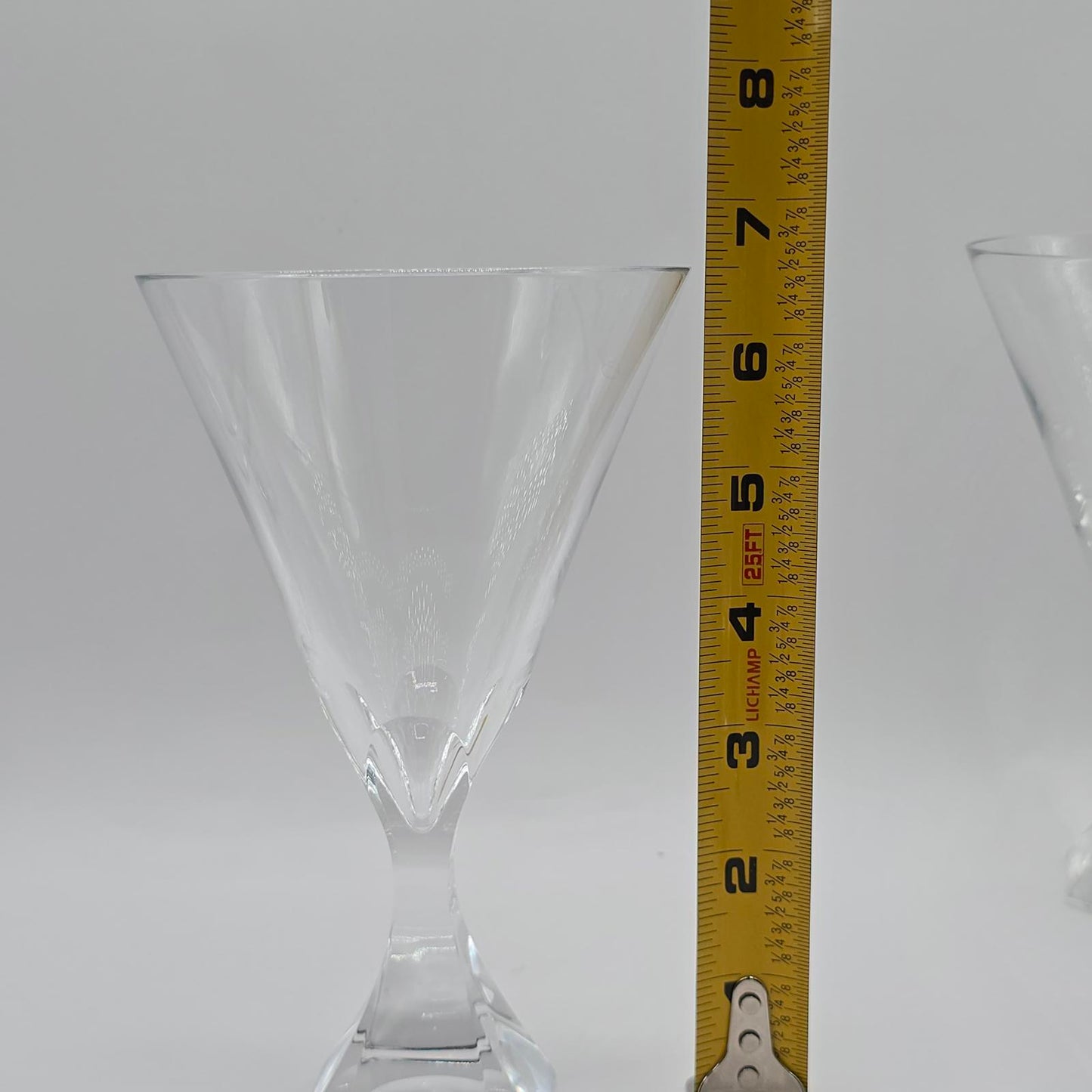 Mid Century Modern Josair "Electric Linda" Crystal Water/Large Wine Glasses