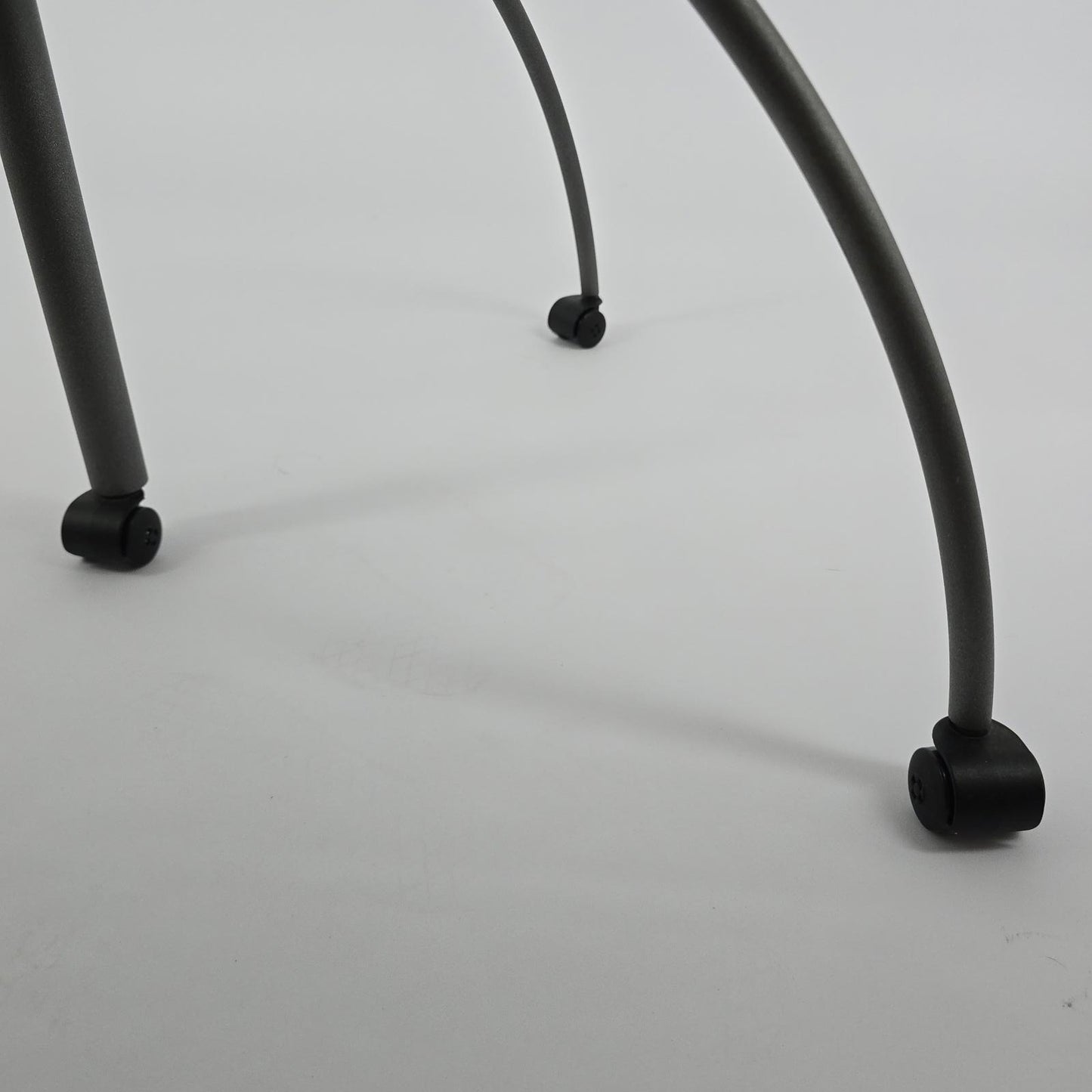 Vintage Post-Modern Glass Side Table on Casters