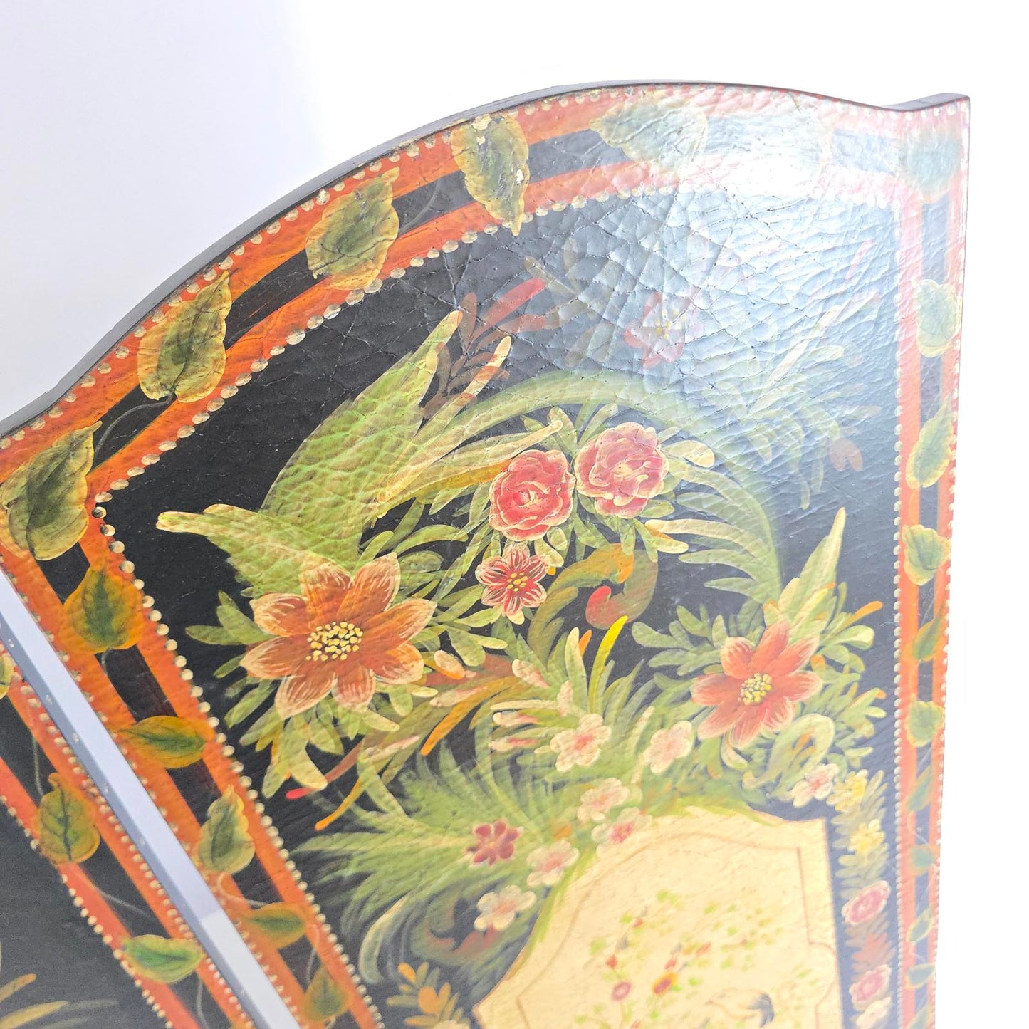 Japanese Shibayama Style Hand-Painted Panel Screens