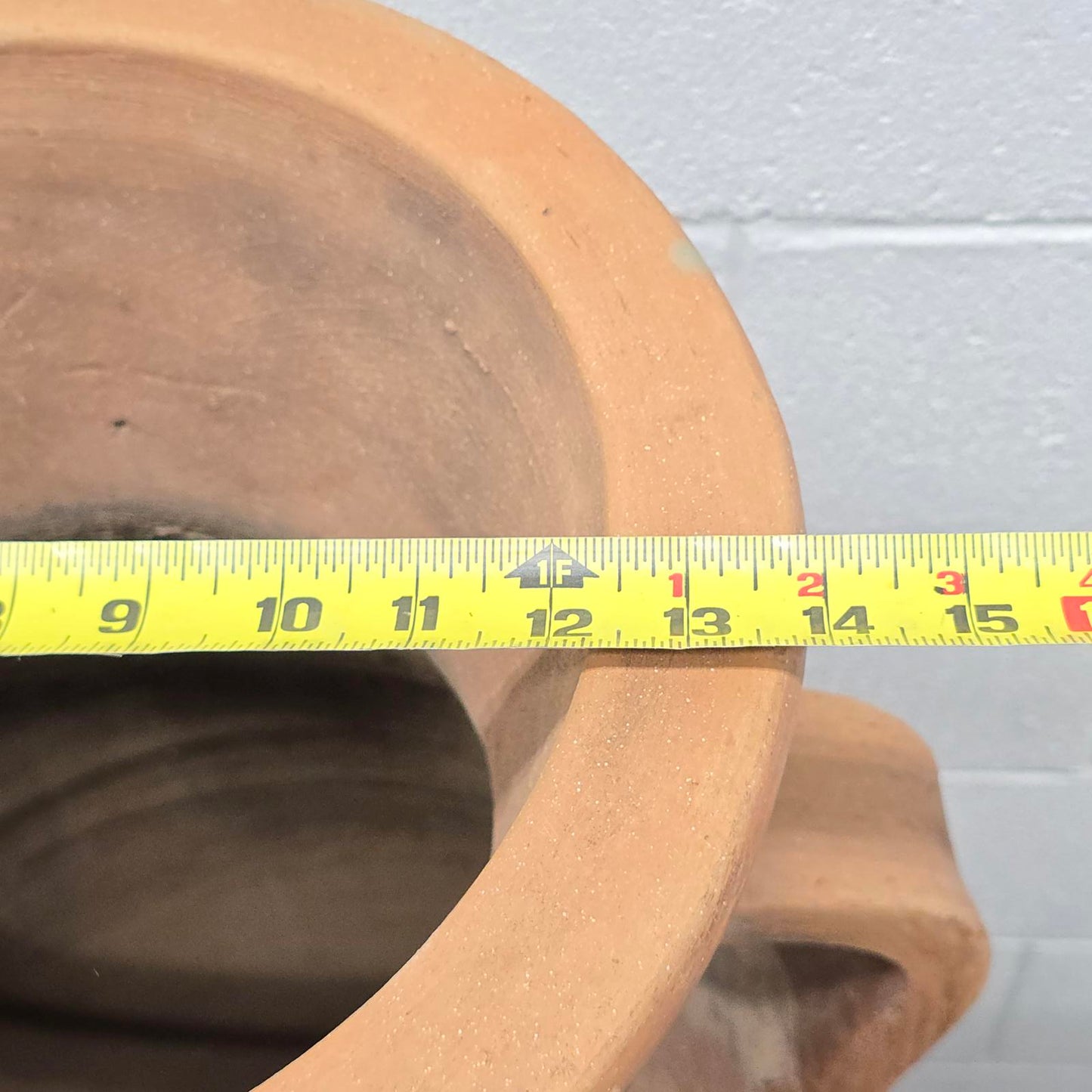Large Rustic Terra Cotta Amphora Floor Vase