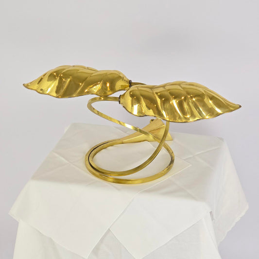 Vintage Tomasso Barbi "Double Leaf" Brass Lamp Designed for Chapman Lamps