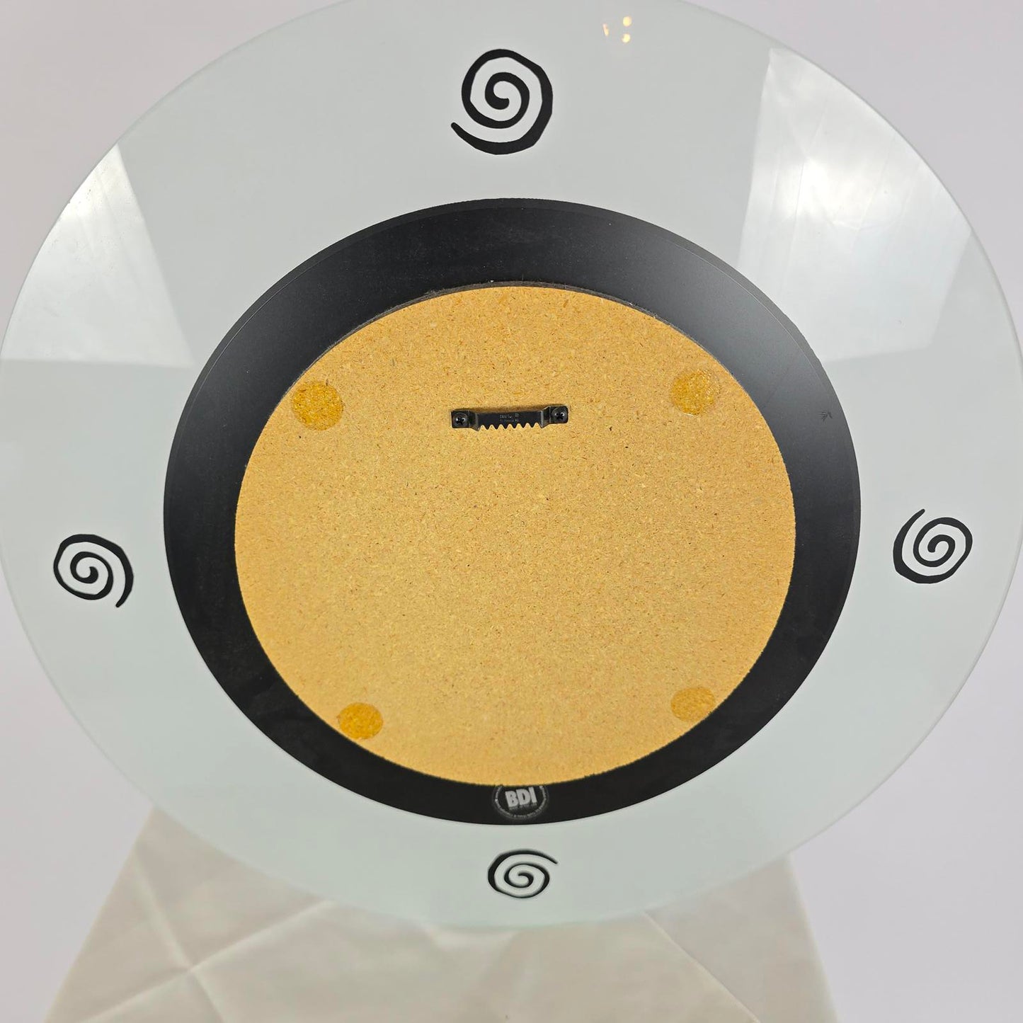 Vintage 1990's Post-Modern BDI Round Frosted Mirror
