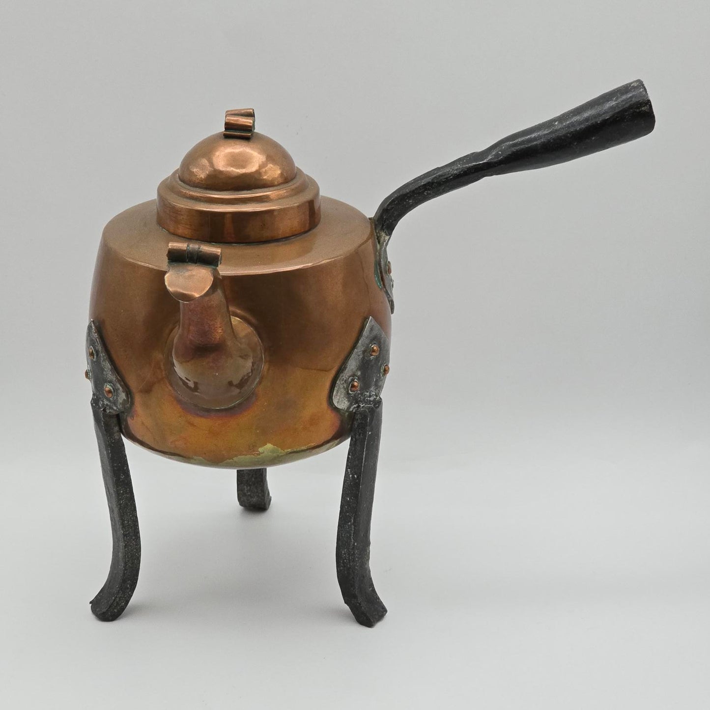 Antique Swedish Copper Footed Tea Kettle