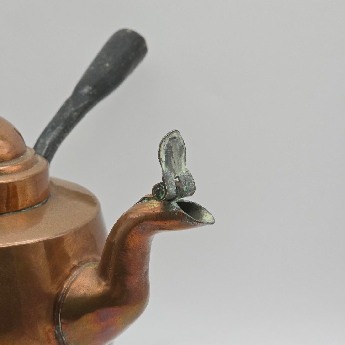 Antique Swedish Copper Footed Tea Kettle