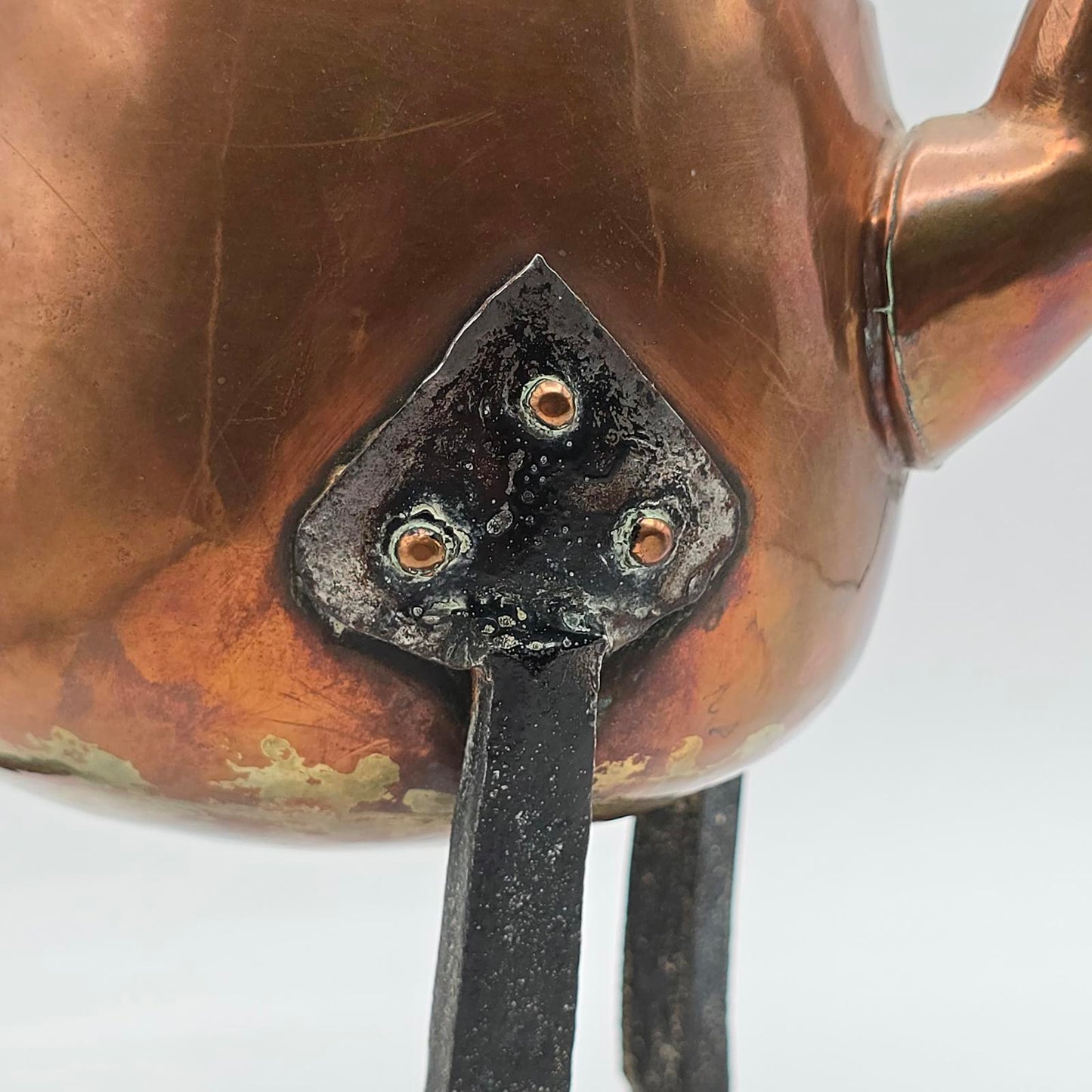 Antique Swedish Copper Footed Tea Kettle