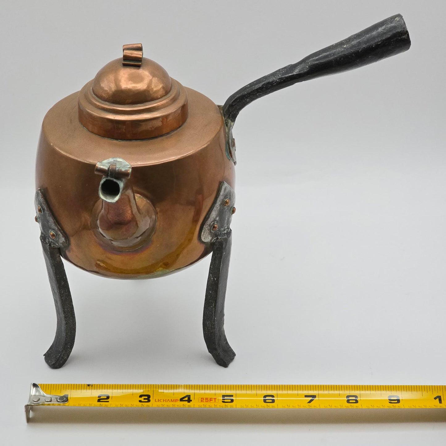 Antique Swedish Copper Footed Tea Kettle