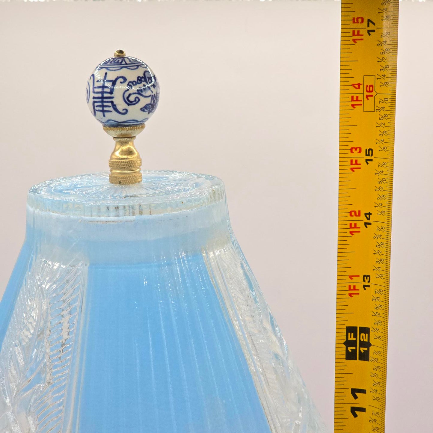 Vintage Walther & Sohne Art Deco Frosted Blue Mermaid Boudoir Lamp