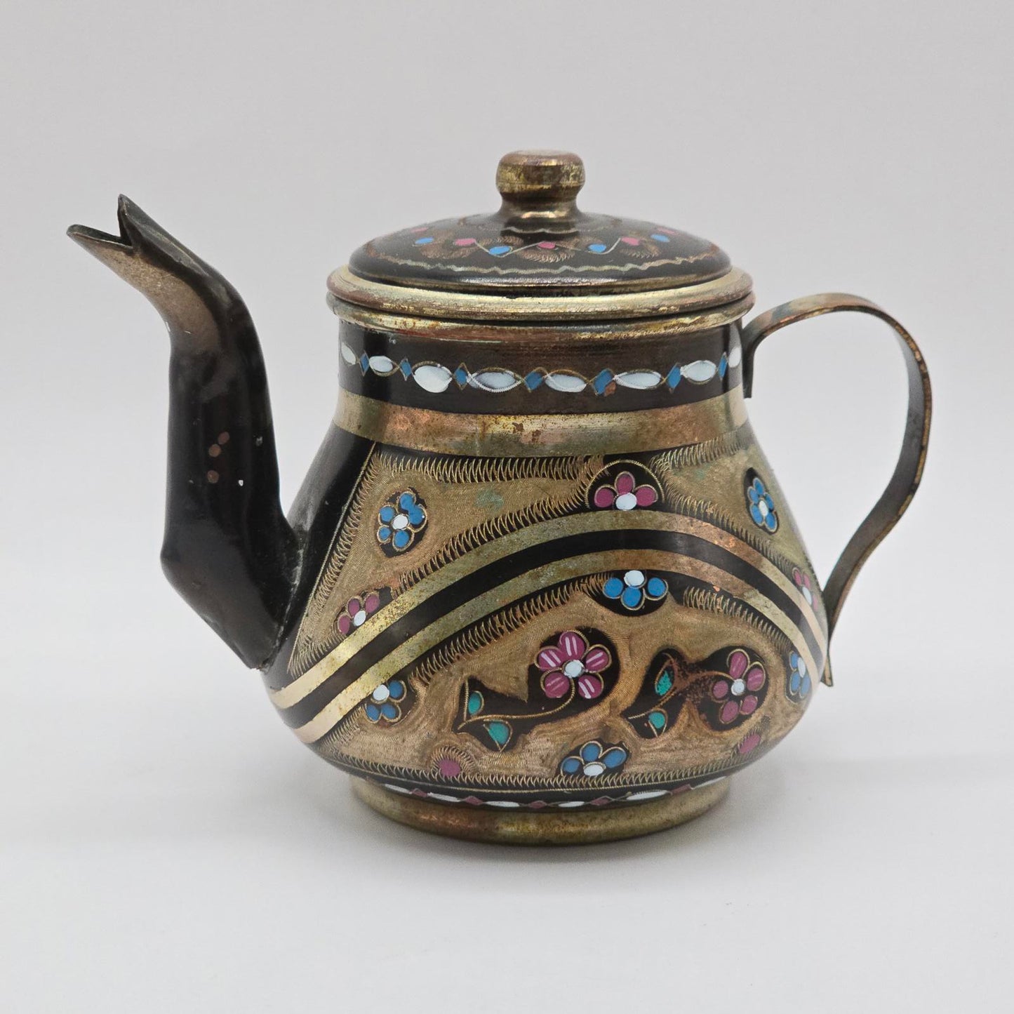 Vintage Turkish Hand-Crafted Copper Teapot