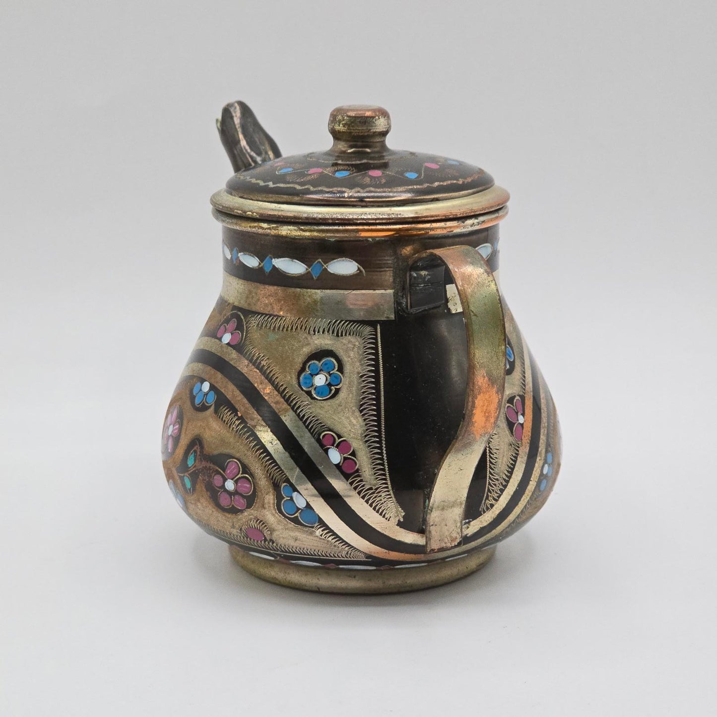 Vintage Turkish Hand-Crafted Copper Teapot