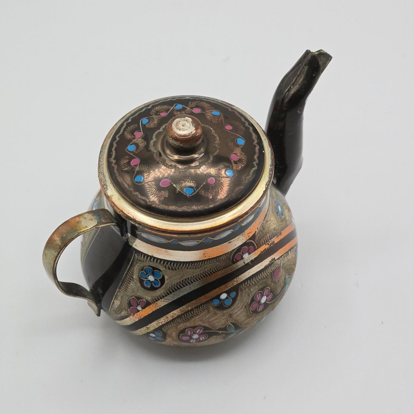 Vintage Turkish Hand-Crafted Copper Teapot