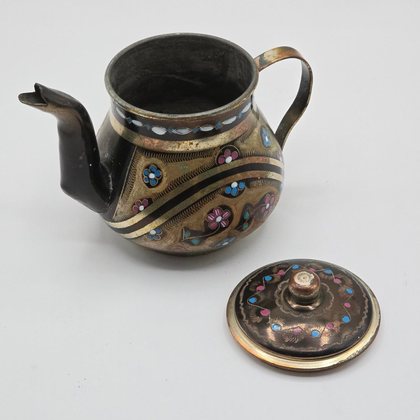 Vintage Turkish Hand-Crafted Copper Teapot