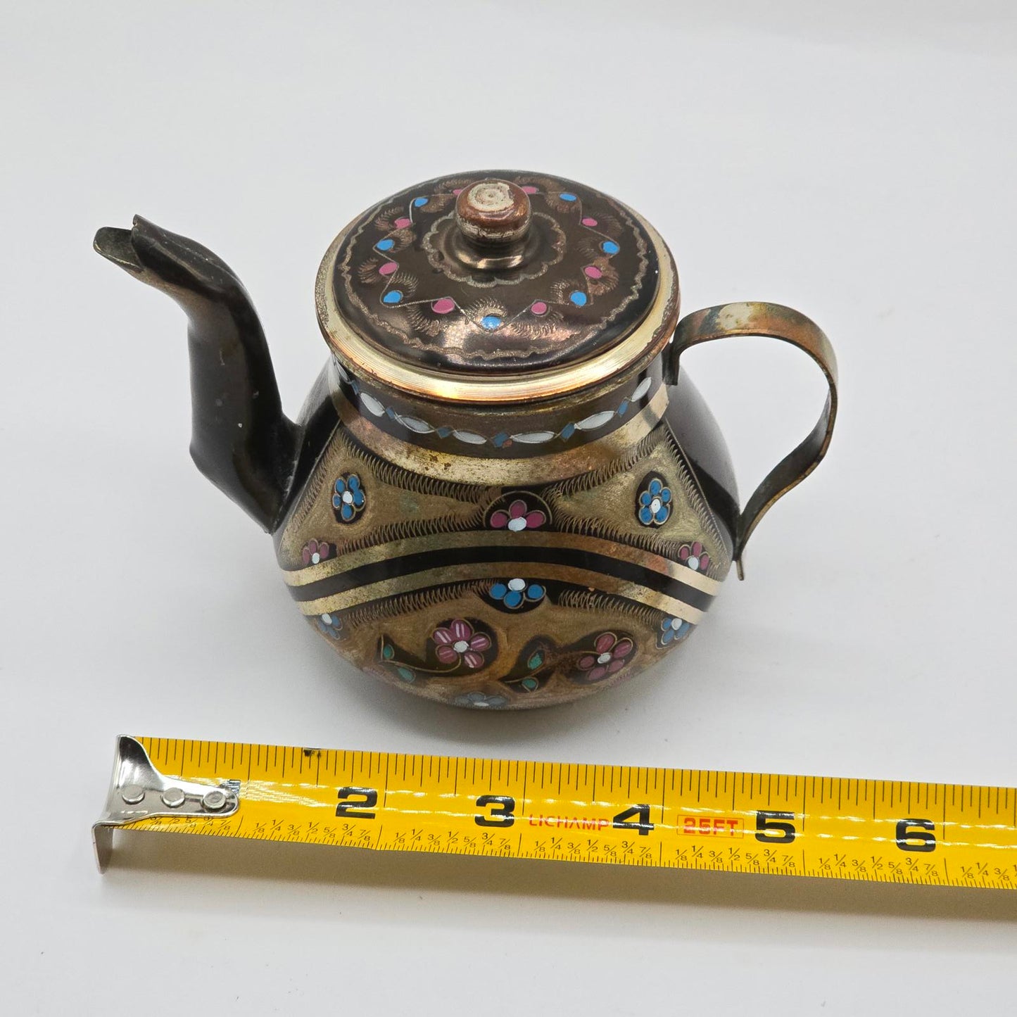 Vintage Turkish Hand-Crafted Copper Teapot