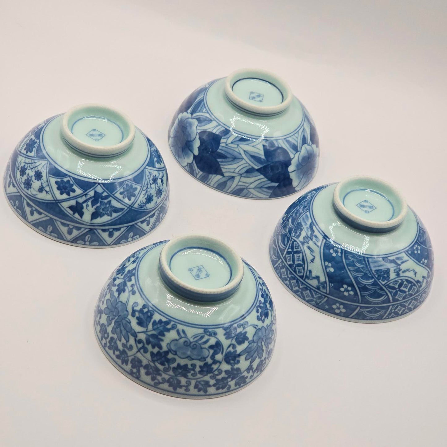 Vintage Arita Ware Japanese Bowls - Blue