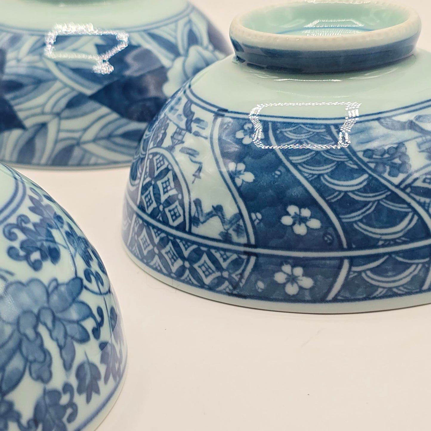Vintage Arita Ware Japanese Bowls - Blue