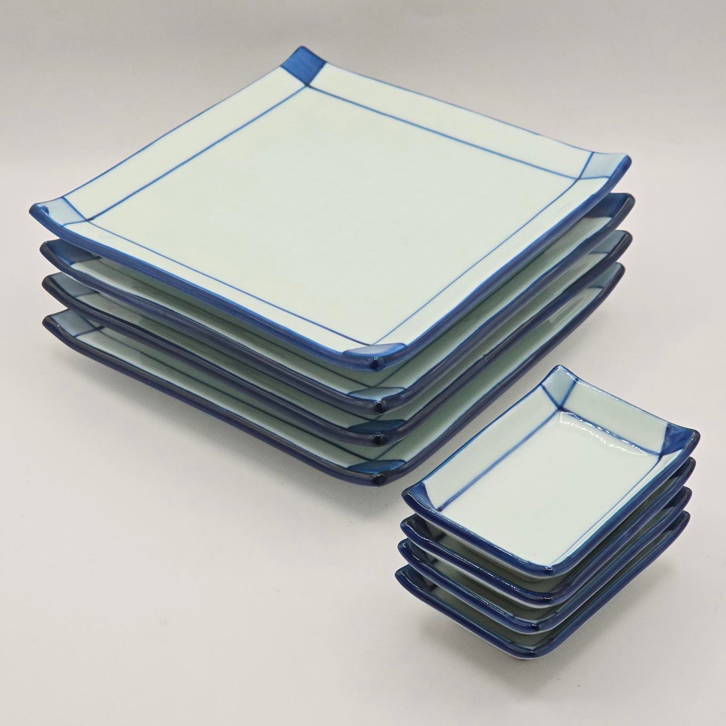 Lmari Japanese Porcelain Sushi Set- White and Blue