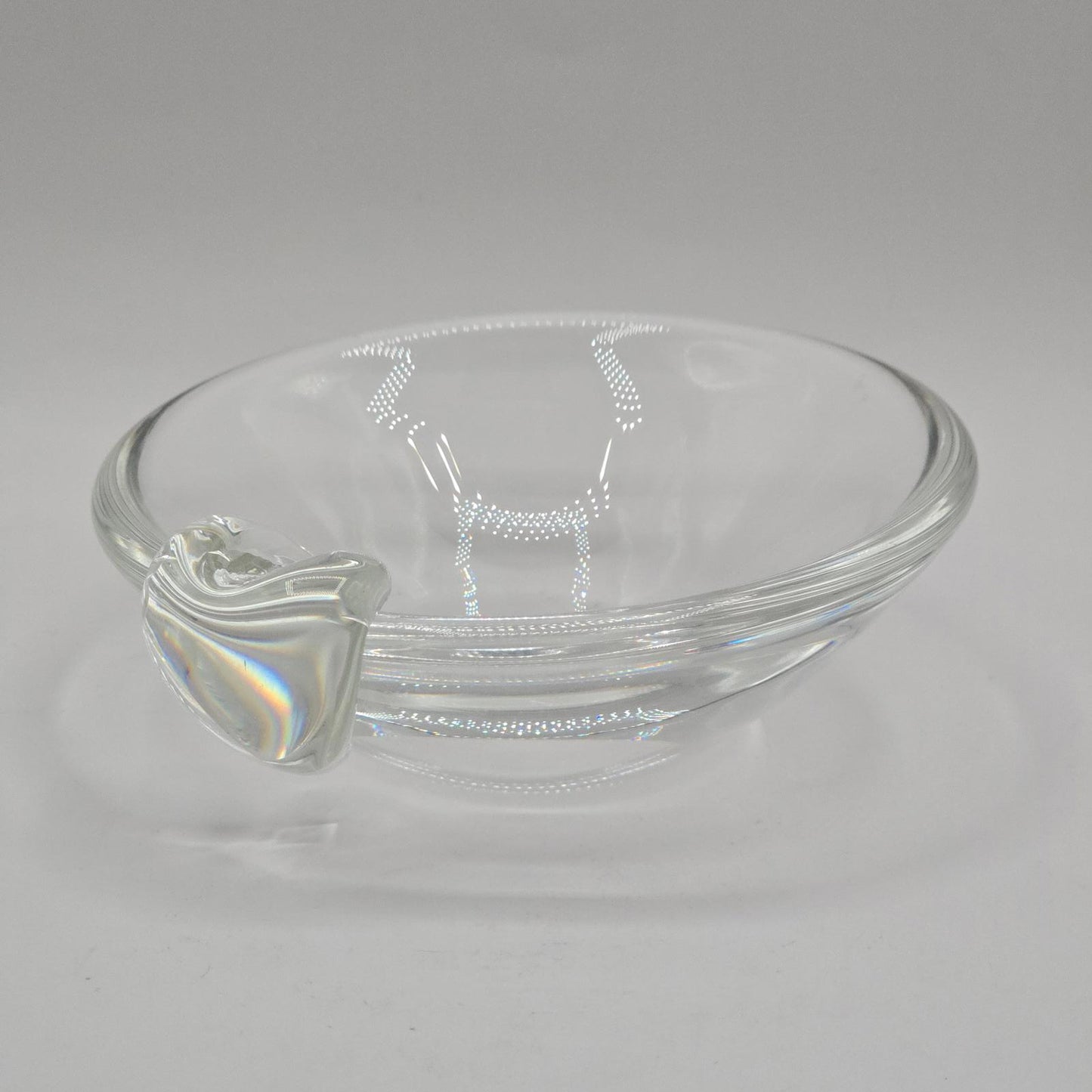 Mid Century Vintage Steuben Sloping Crystal Ashtray/Nut or Trinket Dish