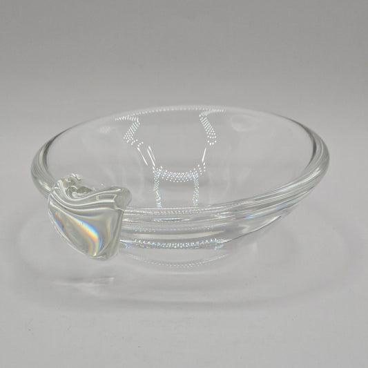 Mid Century Vintage Steuben Sloping Crystal Ashtray/Nut or Trinket Dish
