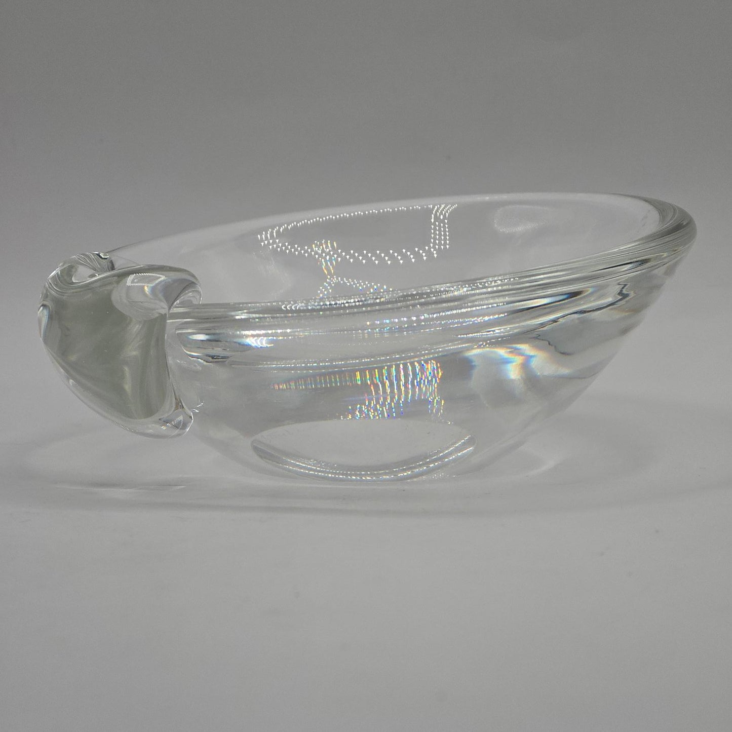 Mid Century Vintage Steuben Sloping Crystal Ashtray/Nut or Trinket Dish