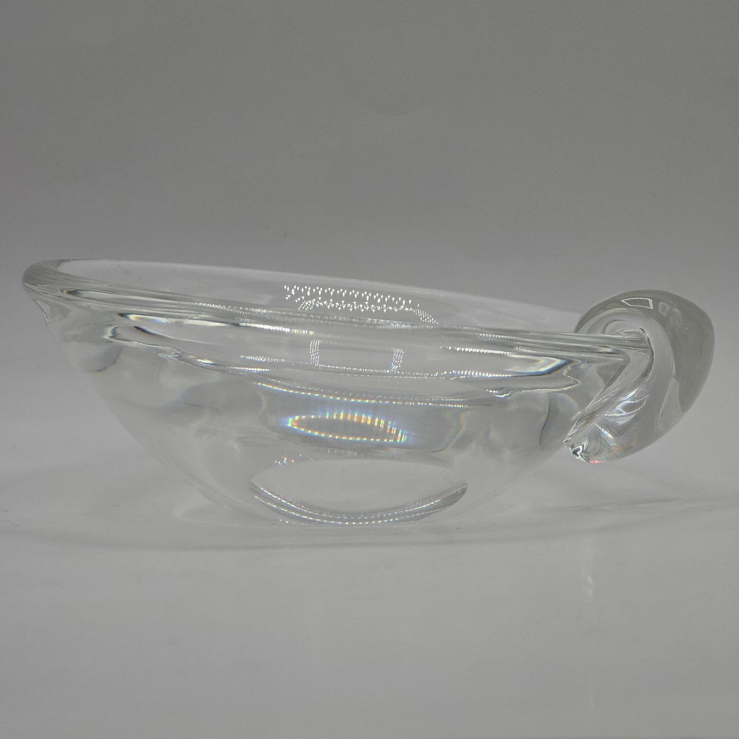 Mid Century Vintage Steuben Sloping Crystal Ashtray/Nut or Trinket Dish