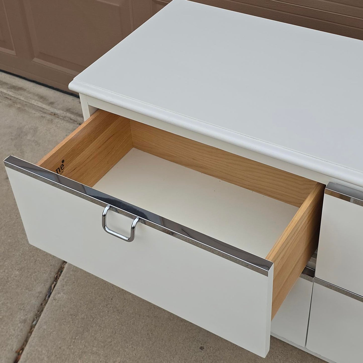 Lane Post Modern Dresser with Chrome Accents