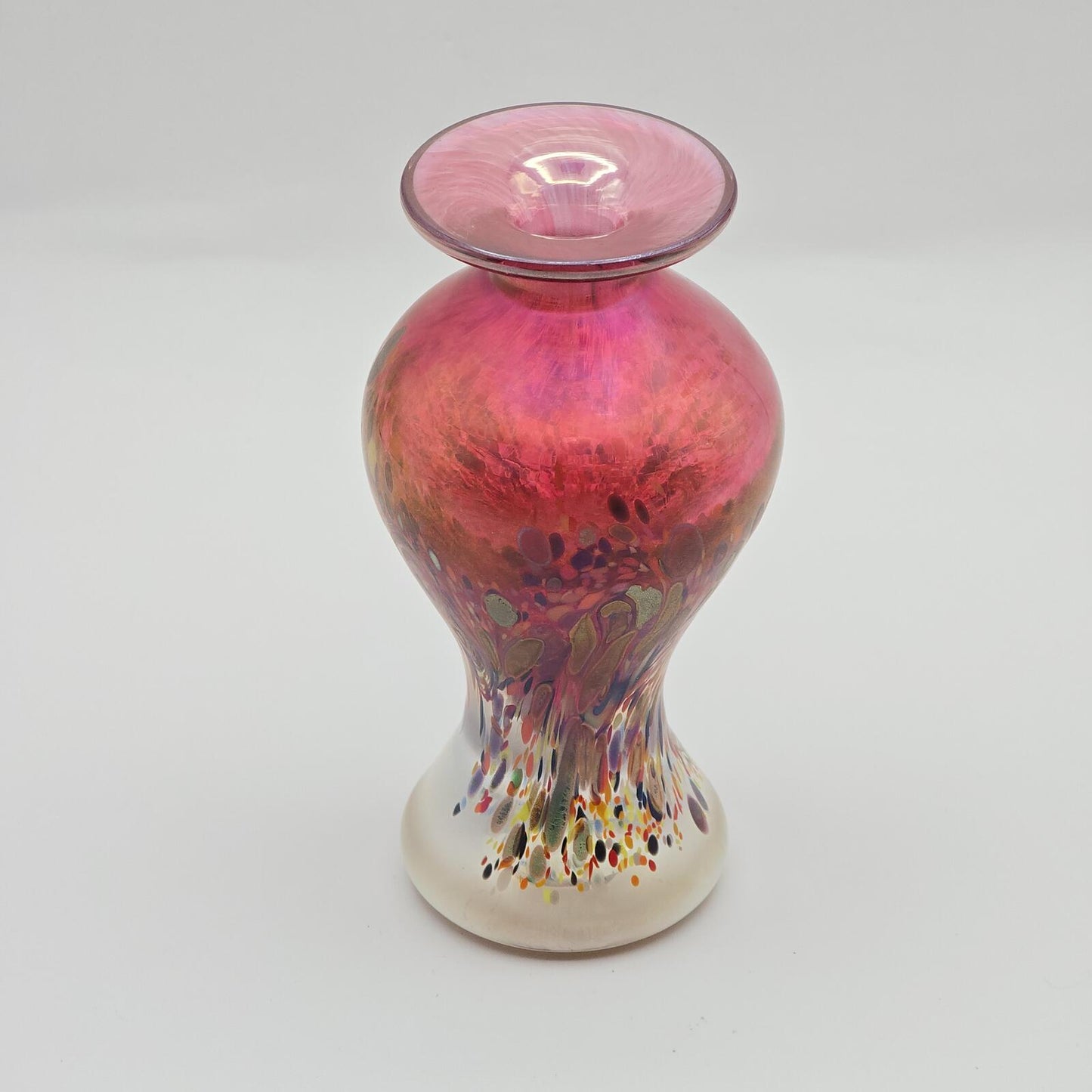 Vintage Arte Vargas Irridescent Art Glass Vase