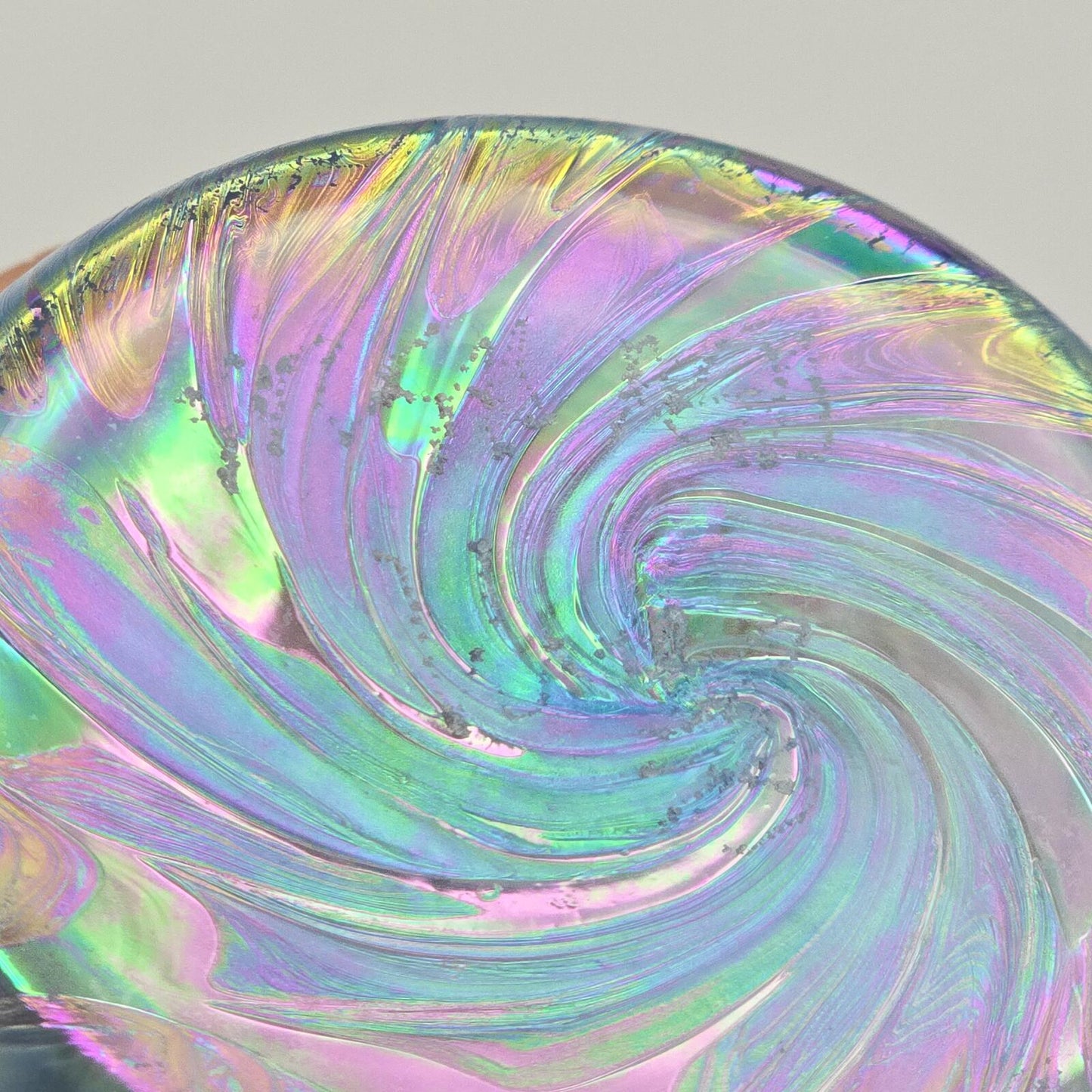 Roger Vines Iridescent Art Glass Oil Lamp/Vase - Teardrop blue/purple