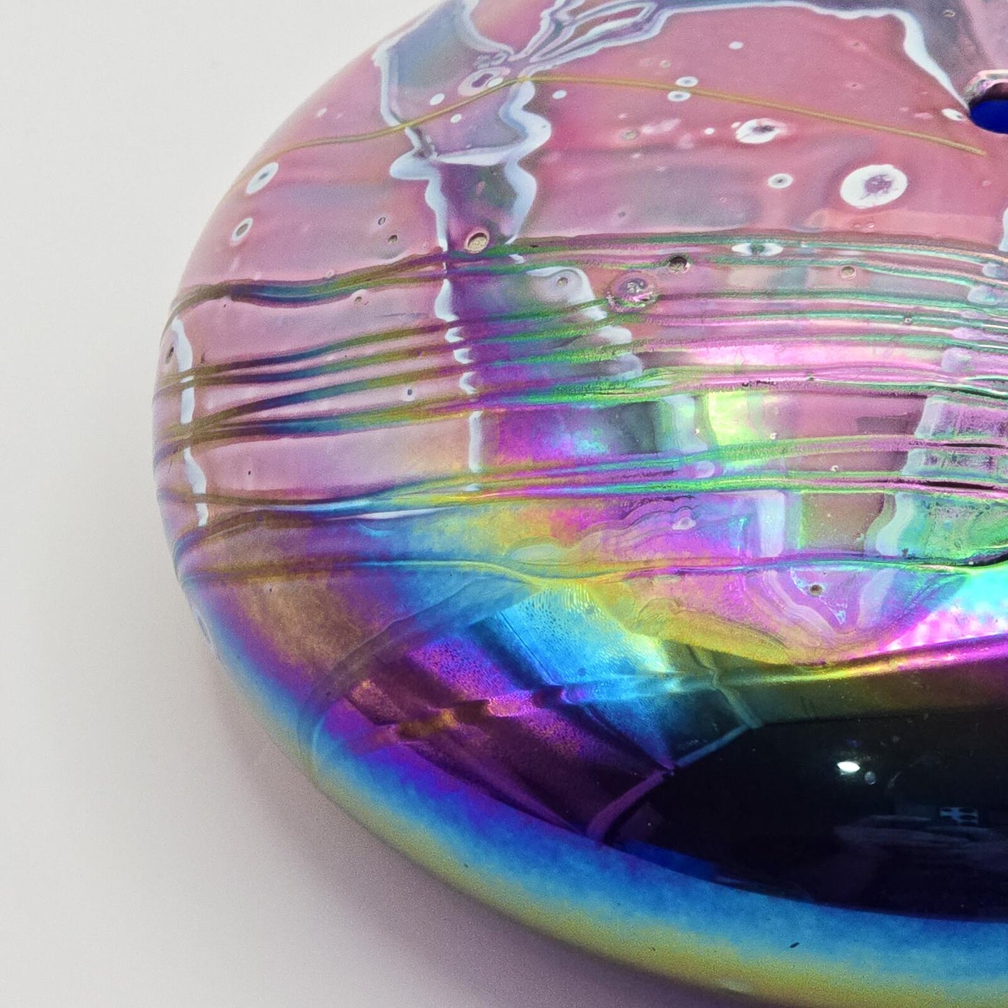 Erik Brakken Glasshouse Irridescent Oil Lamp/Paperweight -  Pink/Purple/Blue