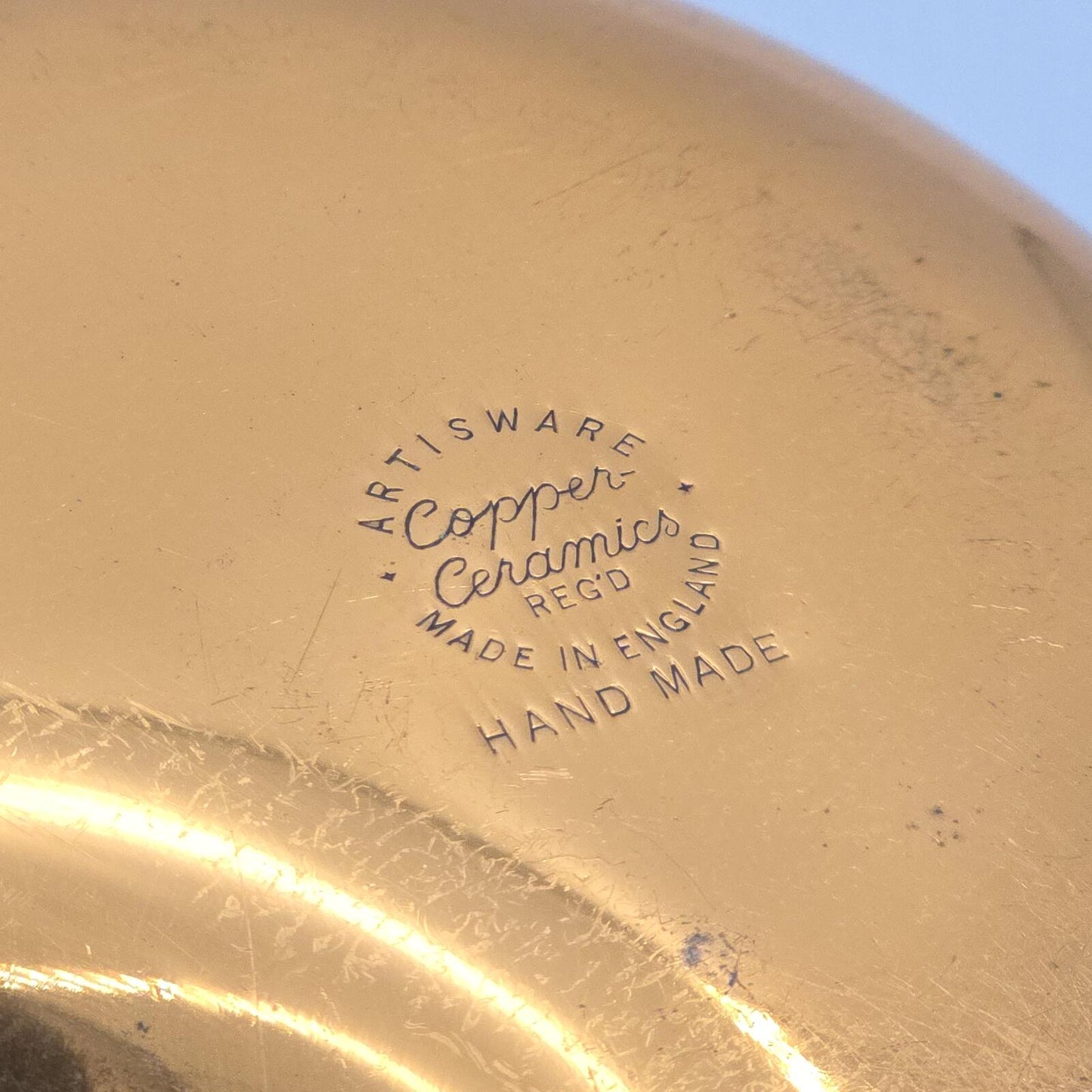 Vintage MCM Artisware "Copper Ceramics" Enamel on Copper Dish