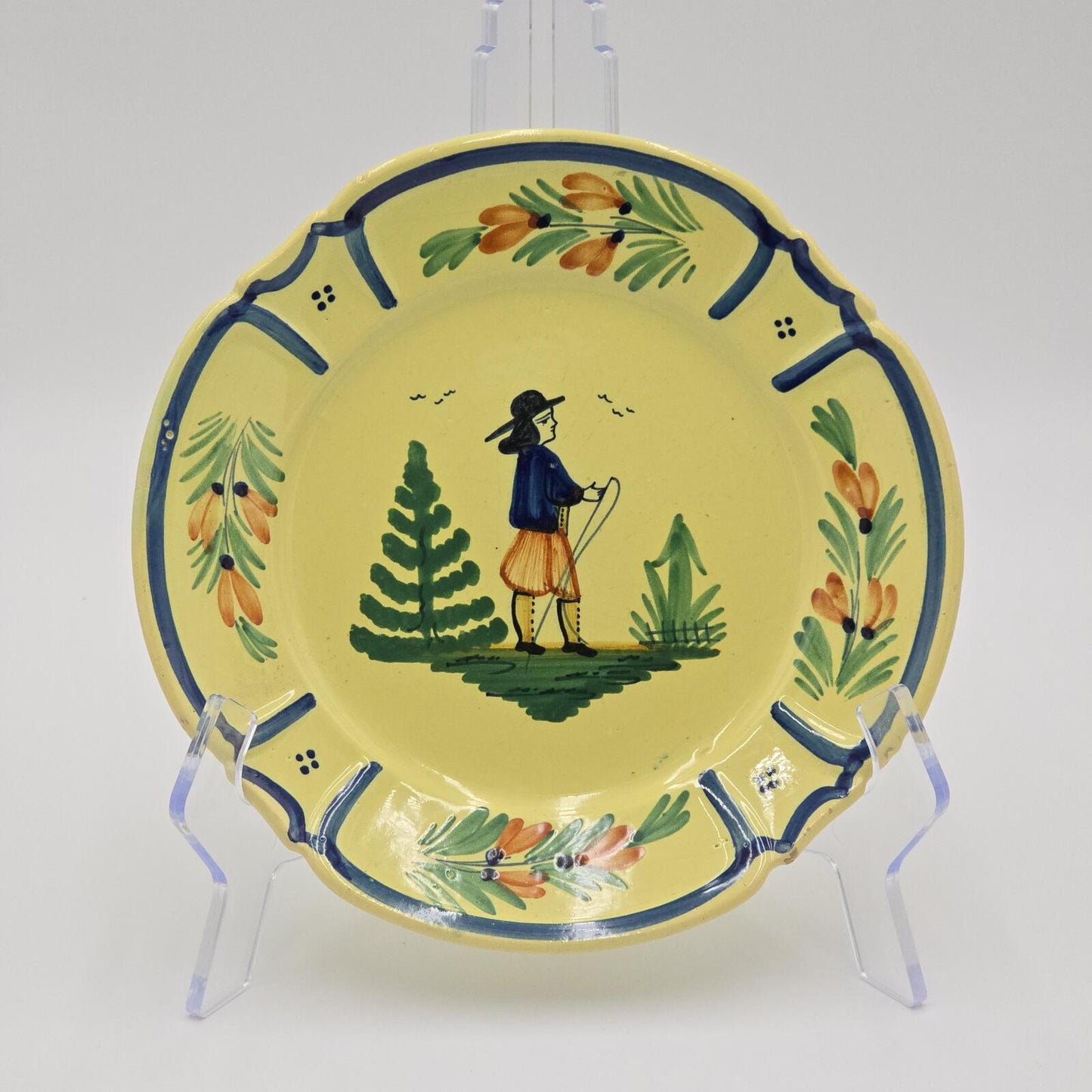 Vintage/Antique HB Quimper Signature "Soleil" Plate