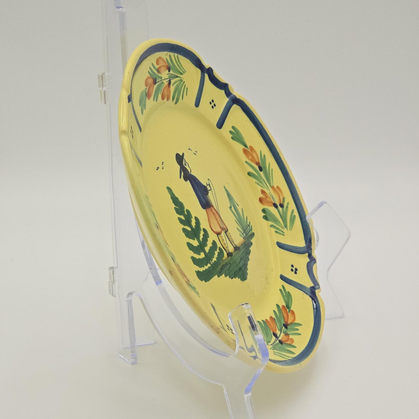Vintage/Antique HB Quimper Signature "Soleil" Plate